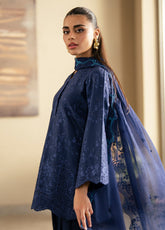 Azure Luxury Embroidered Lawn 3 Piece Unstitched Suit AZU25LL D-SAPPHIRE VEIL